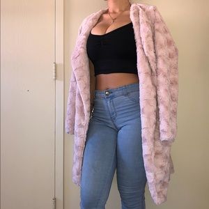 Etta Texture Faux Fur Coat